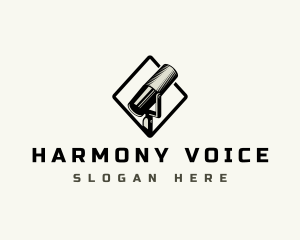 Singing - Microphone Audio Podcast logo design