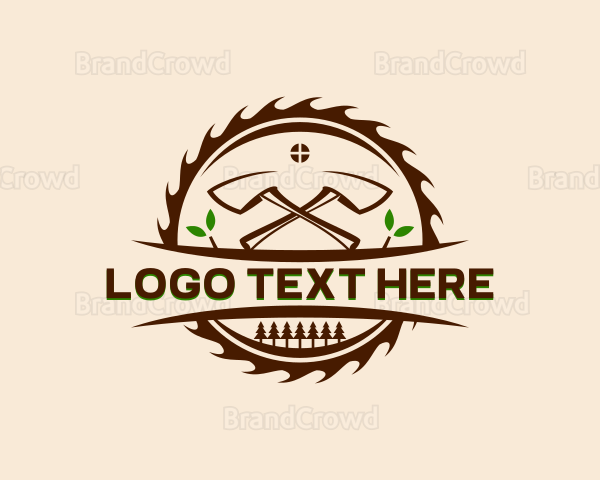 Lumberjack Axe Woodwork Logo