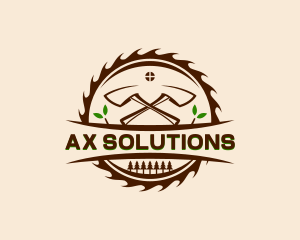 Ax - Lumberjack Axe Woodwork logo design