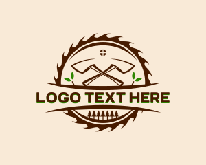 Logger - Lumberjack Axe Woodwork logo design
