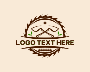 Lumberjack Axe Woodwork  Logo