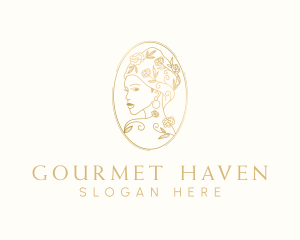 Turban Floral Woman logo design