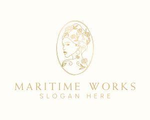 Turban Floral Woman logo design