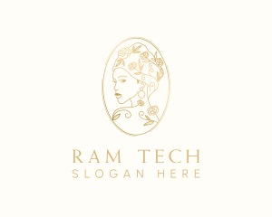 Turban Floral Woman logo design