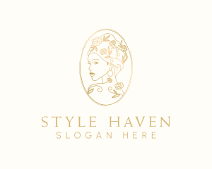 Turban Floral Woman logo design