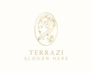 Turban Floral Woman logo design