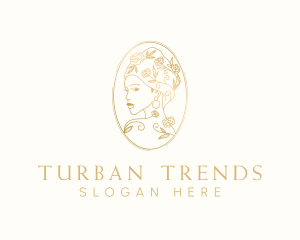 Turban - Turban Floral Woman logo design