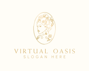 Turban Floral Woman logo design