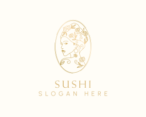 Turban Floral Woman logo design