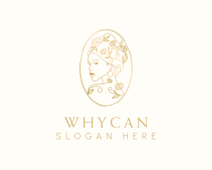 Cosmetology - Turban Floral Woman logo design
