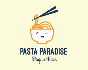 Pasta - Happy Bowl Noodles logo design