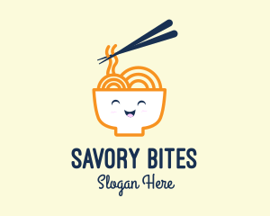 Dinner - Happy Bowl Noodles logo design