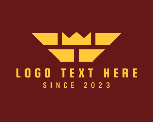 Yellow - Royalty Crown Wings logo design