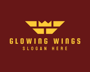 Royalty Crown Wings logo design