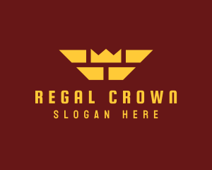 Royalty Crown Wings logo design