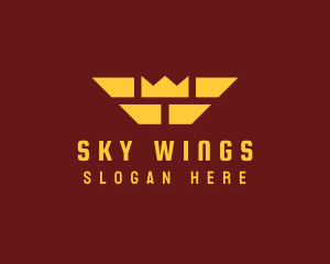 Royalty Crown Wings logo design