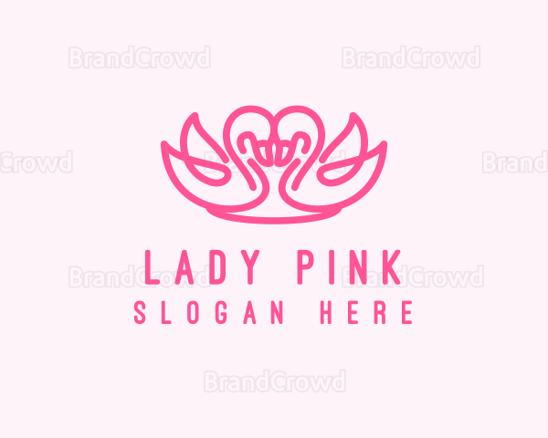 Pink Minimalist Romantic Swan Logo