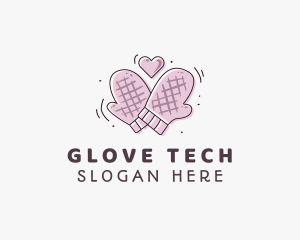 Glove - Mitts Heart Baking logo design