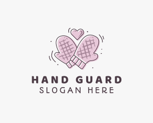 Glove - Mitts Heart Baking logo design