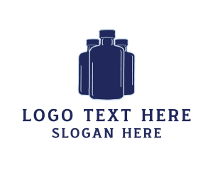 Liquor Store - Apothecary Blue Bottles logo design