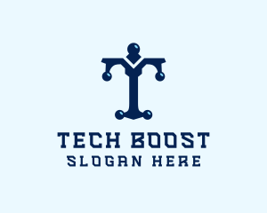 Tech Firm Letter T logo design