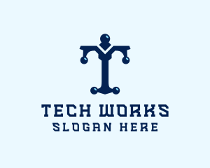 Tech Firm Letter T logo design