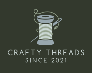 Crochet Yarn Thread Spool logo design