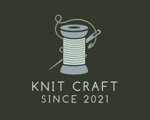 Crochet Yarn Thread Spool logo design