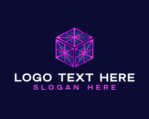 Artificial Intelligence - Technology Cyber Cube logo design