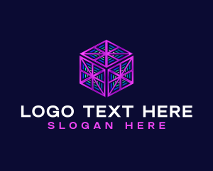 Database - Technology Cyber Cube logo design
