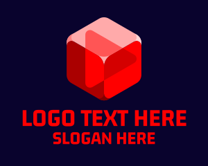 Video Player - Play Button Gaming Cube logo design