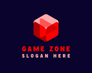 Play Button Gaming Cube logo design