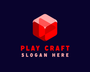 Play Button Gaming Cube logo design