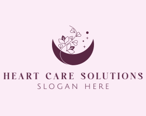 Flower Crescent Moon logo design