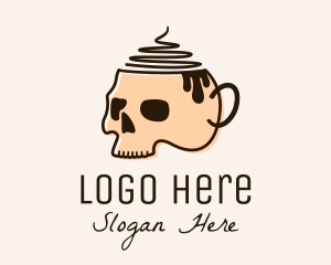 Latte - Skull Coffee Cup logo design