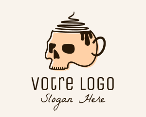 Skeleton - Skull Coffee Cup logo design