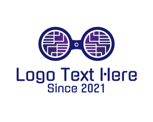 Technology - Binoculars Maze Tech logo design