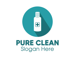 Disinfecting - Blue Medicine Bottle logo design