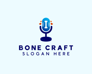 Bone - Microphone Bone Podcast logo design