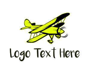 Scrapbook - Yellow Vintage Airplane logo design