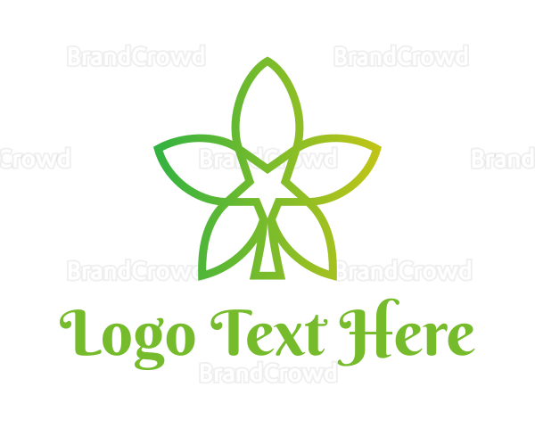 Star Cannabis Leaf Logo