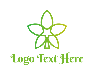 Organic - Star Cannabis Leaf logo design