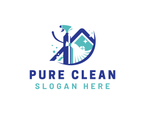 Residential Cleaning Housekeeping logo design