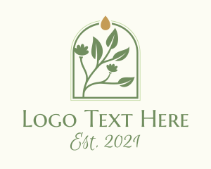 Essential Oil - Garden Plant Droplet logo design