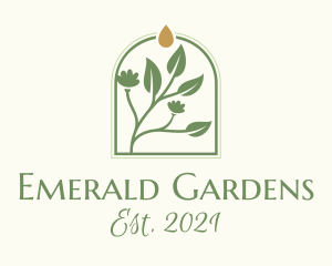 Garden Plant Droplet logo design