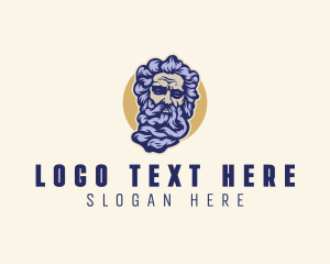 Mediterranean - Poseidon Head Sculpture logo design