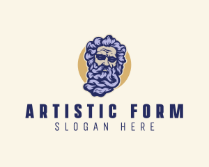 Sculpture - Poseidon Head Sculpture logo design