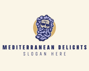 Mediterranean - Poseidon Head Sculpture logo design