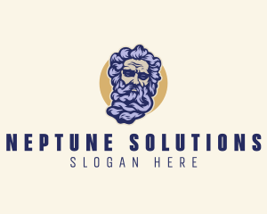 Neptune - Poseidon Head Sculpture logo design