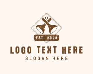 Rustic - Plunger Plumbing Badge logo design